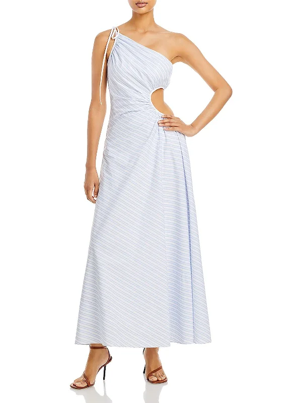 Womens Cotton Striped Maxi Dress Printed Maxi Skirt