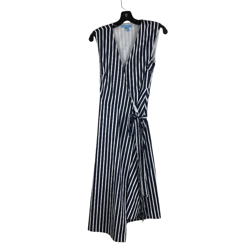 Dress Casual Midi By Draper James In Striped Pattern, Size: 4 Printed Satin Midi