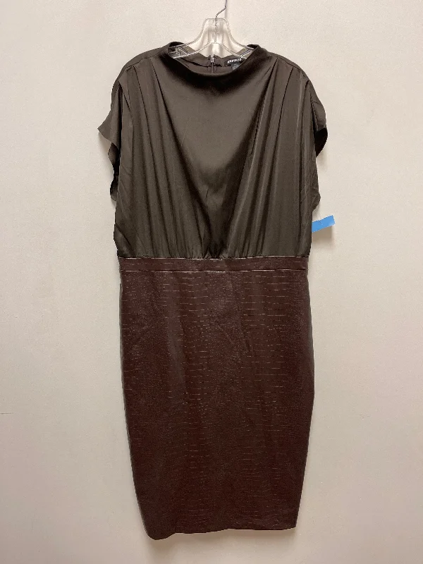 Dress Casual Midi By Express In Brown, Size: Xl Ruffled Skirt Midi