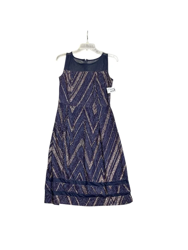 Dress Party Midi By En Focus In Blue, Size: 8 Pleated Midi Skirt