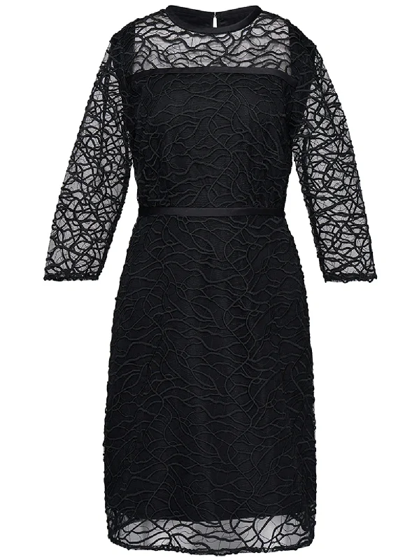 Abstract Scribble Lace Dress Lace Cocktail Dress